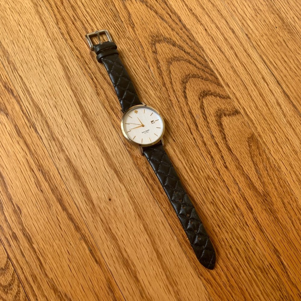 Kate Spade Watch with Black Quilted Leather Band - Picture 2 of 5